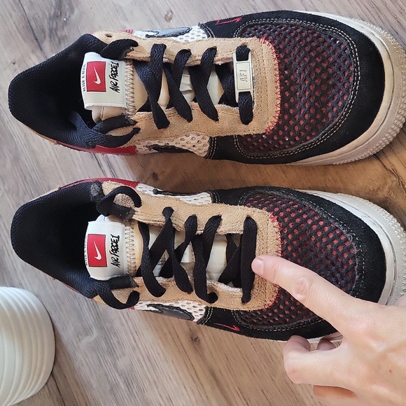 Air force 1's l 5.5Y l youth l red tan w black l sneaker l - Picture 7 of 14